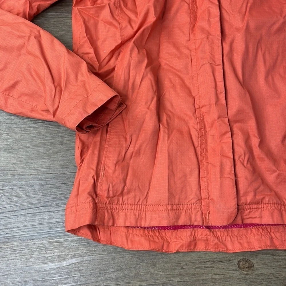 Columbia Girls Orange Pink Hooded Zip Up Windbreaker, size Girls medium